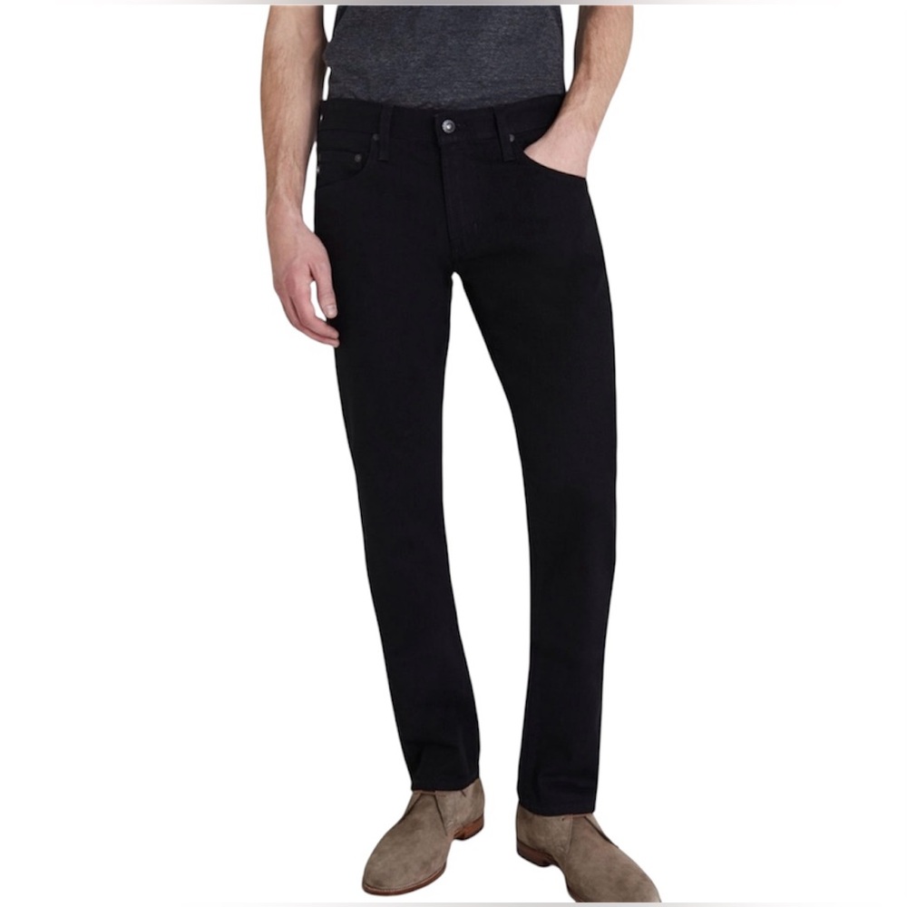 AG Adriano Goldschmied Matchbox Slim Straight Black Jeans Men's 36x26 Pants